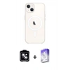 MARSİLYAN™- iPhone 14 Kılıf Kutup Klasik Serisi - Siyah Bilvis 5in1 3D Magic Cam Ekran Koruyucu + PVD Metal Kamera Lens - MI