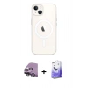 MARSİLYAN™- iPhone 14 Kılıf Kutup Klasik Serisi - Siyah Bilvis 5in1 5D Magic Hayalet Cam Ekran Koruyucu + Raze Metal Kamera Lens - GS