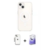 MARSİLYAN™- iPhone 14 Kılıf Kutup Klasik Serisi - Siyah Bilvis 5in1 5D Magic Hayalet Cam Ekran Koruyucu + Shine Kamera Lens - GI