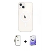 MARSİLYAN™- iPhone 14 Kılıf Kutup Klasik Serisi - Siyah Bilvis 5in1 5D Magic Hayalet Cam Ekran Koruyucu + Shine Kamera Lens - GD