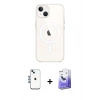 MARSİLYAN™- iPhone 14 Kılıf Kutup Klasik Serisi - Siyah Bilvis 5in1 5D Magic Hayalet Cam Ekran Koruyucu + Shine Kamera Lens - MI