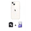 MARSİLYAN™- iPhone 14 Kılıf Kutup Klasik Serisi - Siyah Bilvis 5in1 5D Magic Hayalet Cam Ekran Koruyucu + PVD Metal Kamera Lens - GS