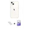 MARSİLYAN™- iPhone 14 Kılıf Kutup Klasik Serisi - Siyah Bilvis 5in1 5D Magic Hayalet Cam Ekran Koruyucu + Diamond Kamera Lens - SABE