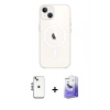 MARSİLYAN™- iPhone 14 Kılıf Kutup Klasik Serisi - Siyah Bilvis 5in1 5D Magic Hayalet Cam Ekran Koruyucu + Shine Kamera Lens - GS