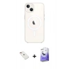 MARSİLYAN™- iPhone 14 Kılıf Kutup Klasik Serisi - Siyah Bilvis 5in1 5D Magic Hayalet Cam Ekran Koruyucu + Diamond Kamera Lens - KI