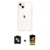 MARSİLYAN™- iPhone 14 Kılıf Kutup Klasik Serisi - Siyah Buffer Cam Ekran Koruyucu + PVD Metal Kamera Lens - TU