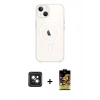 MARSİLYAN™- iPhone 14 Kılıf Kutup Klasik Serisi - Siyah Buffer Cam Ekran Koruyucu + PVD Metal Kamera Lens - PE