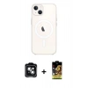MARSİLYAN™- iPhone 14 Kılıf Kutup Klasik Serisi - Siyah Buffer Cam Ekran Koruyucu + PVD Metal Kamera Lens - YL