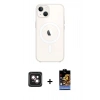 MARSİLYAN™- iPhone 14 Kılıf Kutup Klasik Serisi - Siyah Buffer Hayalet Cam Ekran Koruyucu + PVD Metal Kamera Lens - PE
