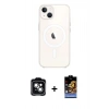 MARSİLYAN™- iPhone 14 Kılıf Kutup Klasik Serisi - Siyah Buffer Hayalet Cam Ekran Koruyucu + PVD Metal Kamera Lens - YL