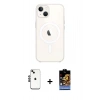 MARSİLYAN™- iPhone 14 Kılıf Kutup Klasik Serisi - Siyah Buffer Hayalet Cam Ekran Koruyucu + Siyah Shine Kamera Lens