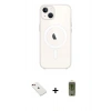 MARSİLYAN™- iPhone 14 Kılıf Kutup Klasik Serisi - Siyah Joko Magic 5D Hayalet Cam + Kırmızı Diamond Kamera Lens