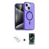MARSİLYAN™- iPhone 14 Kılıf Nova Asil Prime - Şeffaf 360 Full Body Arka Koruyucu + Diamond Kamera Lens - PE