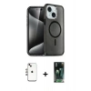 MARSİLYAN™- iPhone 14 Kılıf Nova Asil Prime - Şeffaf 360 Full Body Arka Koruyucu + Shine Kamera Lens - GI