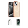MARSİLYAN™- iPhone 14 Kılıf Nova Asil Prime - Şeffaf 360 Full Body Arka Koruyucu + Shine Kamera Lens - GI
