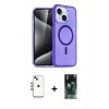 MARSİLYAN™- iPhone 14 Kılıf Nova Asil Prime - Şeffaf 360 Full Body Arka Koruyucu + Shine Kamera Lens - GI