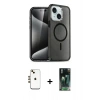 MARSİLYAN™- iPhone 14 Kılıf Nova Asil Prime - Şeffaf 360 Full Body Arka Koruyucu + Shine Kamera Lens - GD