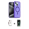 MARSİLYAN™- iPhone 14 Kılıf Nova Asil Prime - Şeffaf 360 Full Body Arka Koruyucu + Shine Kamera Lens - KI