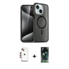 MARSİLYAN™- iPhone 14 Kılıf Nova Asil Prime - Şeffaf 360 Full Body Arka Koruyucu + Shine Kamera Lens - KI
