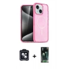 MARSİLYAN™- iPhone 14 Kılıf Nova Asil Prime - Şeffaf 360 Full Body Arka Koruyucu + PVD Metal Kamera Lens - SH