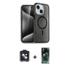 MARSİLYAN™- iPhone 14 Kılıf Nova Asil Prime - Şeffaf 360 Full Body Arka Koruyucu + PVD Metal Kamera Lens - SH