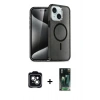 MARSİLYAN™- iPhone 14 Kılıf Nova Asil Prime - Şeffaf 360 Full Body Arka Koruyucu + PVD Metal Kamera Lens - YL