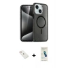 MARSİLYAN™- iPhone 14 Kılıf Nova Asil Prime - Şeffaf Pasifik Cam Ekran Koruyucu + Diamond Kamera Lens - KI