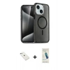 MARSİLYAN™- iPhone 14 Kılıf Nova Asil Prime - Şeffaf Pasifik Cam Ekran Koruyucu + Diamond Kamera Lens - SABE