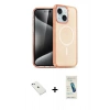 MARSİLYAN™- iPhone 14 Kılıf Nova Asil Prime - Şeffaf Pasifik Cam Ekran Koruyucu + Diamond Kamera Lens - SABE