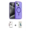 MARSİLYAN™- iPhone 14 Kılıf Nova Asil Prime - Şeffaf Pasifik Cam Ekran Koruyucu + Shine Kamera Lens - KI