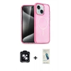 MARSİLYAN™- iPhone 14 Kılıf Nova Asil Prime - Şeffaf Pasifik Cam Ekran Koruyucu + Mavi PVD Metal Kamera Lens