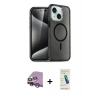 MARSİLYAN™- iPhone 14 Kılıf Nova Asil Prime - Şeffaf Pasifik Cam Ekran Koruyucu + Raze Metal Kamera Lens - MR