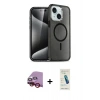 MARSİLYAN™- iPhone 14 Kılıf Nova Asil Prime - Şeffaf Pasifik Cam Ekran Koruyucu + Raze Metal Kamera Lens - KI