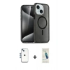 MARSİLYAN™- iPhone 14 Kılıf Nova Asil Prime - Şeffaf Pasifik Cam Ekran Koruyucu + Shine Kamera Lens - MI