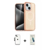 MARSİLYAN™- iPhone 14 Kılıf Nova Asil Prime - Şeffaf Pasifik Cam Ekran Koruyucu + Shine Kamera Lens - SH