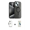 MARSİLYAN™- iPhone 14 Kılıf Nova Asil Prime - Şeffaf Pasifik Cam Ekran Koruyucu + Shine Kamera Lens - SH