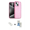 MARSİLYAN™- iPhone 14 Kılıf Nova Asil Prime - Şeffaf Royal Nano Ekran Koruyucu + Diamond Kamera Lens - PE
