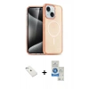 MARSİLYAN™- iPhone 14 Kılıf Nova Asil Prime - Şeffaf Royal Nano Ekran Koruyucu + Diamond Kamera Lens - SABE