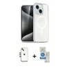 MARSİLYAN™- iPhone 14 Kılıf Nova Asil Prime - Şeffaf Royal Nano Ekran Koruyucu + Shine Kamera Lens - GD