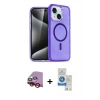 MARSİLYAN™- iPhone 14 Kılıf Nova Asil Prime - Şeffaf Royal Nano Ekran Koruyucu + Raze Metal Kamera Lens - KI