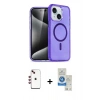 MARSİLYAN™- iPhone 14 Kılıf Nova Asil Prime - Şeffaf Royal Nano Ekran Koruyucu + Shine Kamera Lens - KI