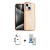 MARSİLYAN™- iPhone 14 Kılıf Nova Asil Prime - Şeffaf Royal Nano Ekran Koruyucu + Shine Kamera Lens - KI