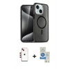 MARSİLYAN™- iPhone 14 Kılıf Nova Asil Prime - Şeffaf Royal Nano Ekran Koruyucu + Shine Kamera Lens - KI