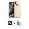 MARSİLYAN™- iPhone 14 Kılıf Nova Asil Prime - Şeffaf Royal Nano Ekran Koruyucu + PVD Metal Kamera Lens - PE