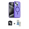 MARSİLYAN™- iPhone 14 Kılıf Nova Asil Prime - Şeffaf Royal Nano Ekran Koruyucu + PVD Metal Kamera Lens - YL