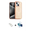 MARSİLYAN™- iPhone 14 Kılıf Nova Asil Prime - Siyah 3D Antistatik Cam Ekran Koruyucu + Diamond Kamera Lens - SABE