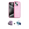 MARSİLYAN™- iPhone 14 Kılıf Nova Asil Prime - Siyah 3D Antistatik Cam Ekran Koruyucu + Raze Metal Kamera Lens - GS