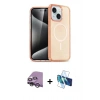 MARSİLYAN™- iPhone 14 Kılıf Nova Asil Prime - Siyah 3D Antistatik Cam Ekran Koruyucu + Raze Metal Kamera Lens - GS