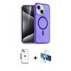 MARSİLYAN™- iPhone 14 Kılıf Nova Asil Prime - Siyah 3D Antistatik Cam Ekran Koruyucu + Shine Kamera Lens - MI