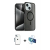 MARSİLYAN™- iPhone 14 Kılıf Nova Asil Prime - Siyah 3D Antistatik Cam Ekran Koruyucu + Shine Kamera Lens - MI